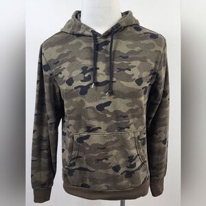Old Navy Men's Camouflage Olive Pullover Hoody Drawstring Soft Outdoor, sz SM